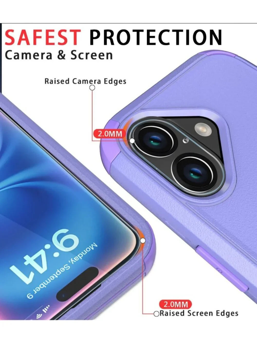 Heavy Duty Shockproof iPhone 16 Case with Tempered Glass & Camera Protectors